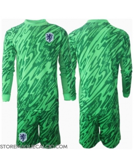 Paesi Bassi Portiere Maglia Gara Casa Repliche Europei 2024 Bambino Maniche Lunghe